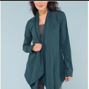 Green Soul Flower Cardigan - organic cotton- Yoga